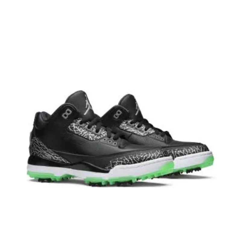 Jordan 3 Retro Golf Black Green Glow-2