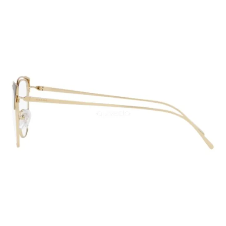 PRADA Metal Cat Eye Eyeglass Frames Unisex Gold-2