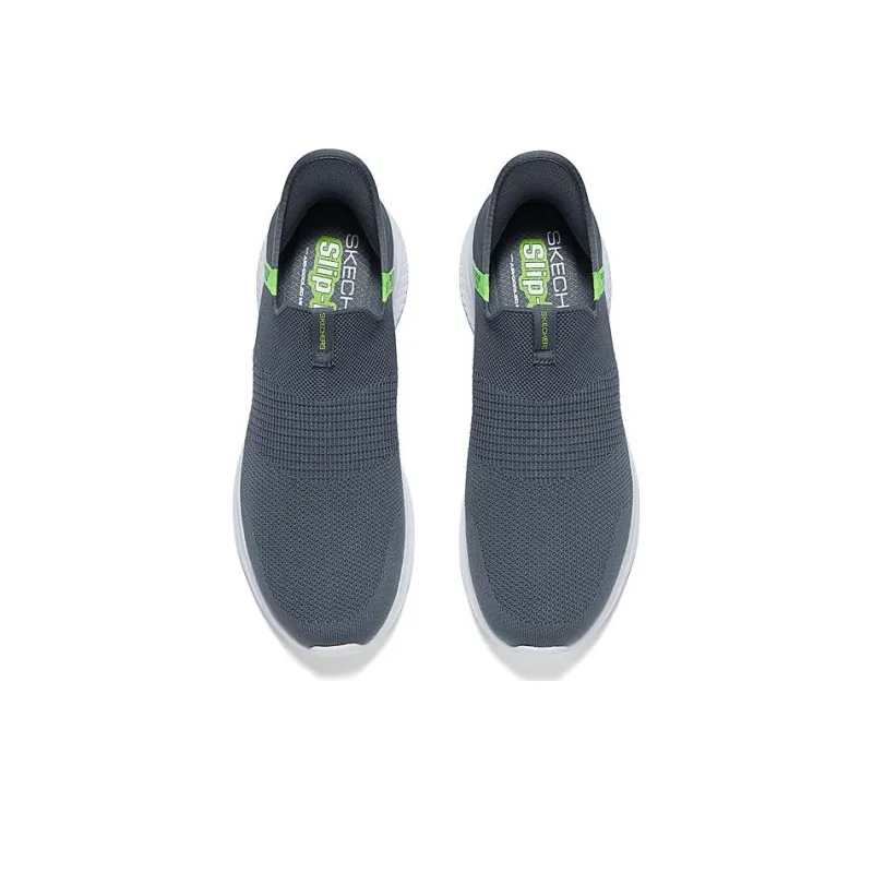 Skechers Hands Free Slip Ins Cushioned Wear Resistant Lightweight Low Top Casual Shoes Men's Gray-3