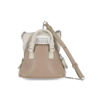 Maison Margiela 5AC Leather Handbag Shoulder Bag Crossbody Bag Women's Beige