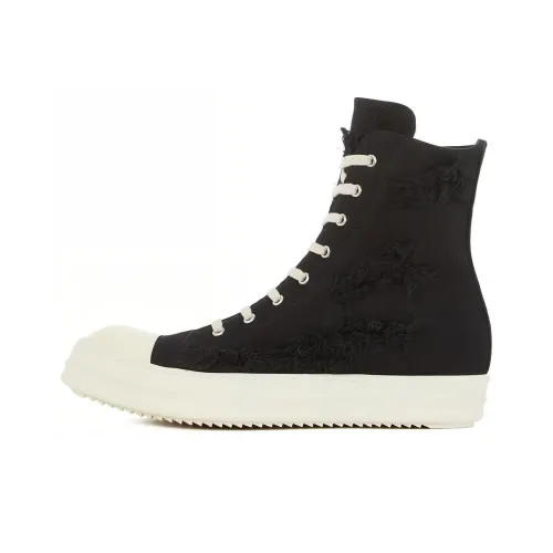 RICK OWENS DRKSHDW Fogachine Slashed Stretch Denim High Black Milk