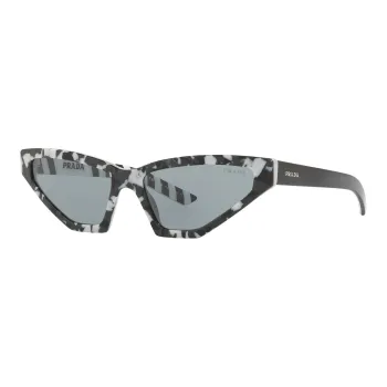 PRADA Acetate Irregular Shape Sunglasses Women's Gray