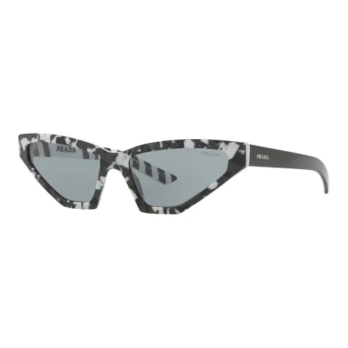 PRADA Acetate Irregular Shape Sunglasses Women's Gray