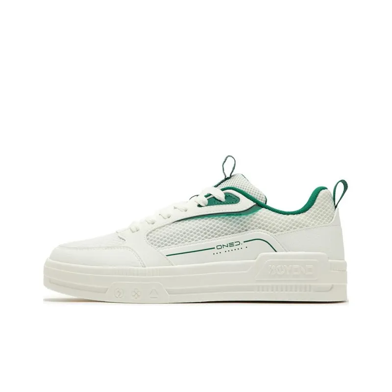 361° Slip Resistant Cushioning Low Top Skateboard Shoes Men's White Green-0