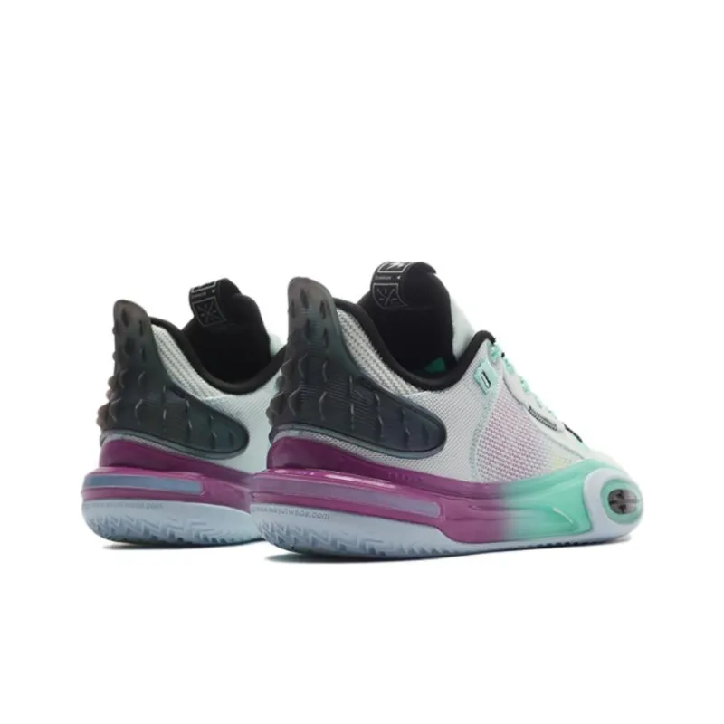 LiNing All City 11 Psychedelic Cushioning Anti Slip And Wear Resistant Low Top Basketball Shoes Men's Blue-5