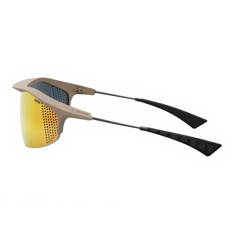 DIOR Injection Molded Plastic Irregular Shape Sunglasses Men's Beige-2