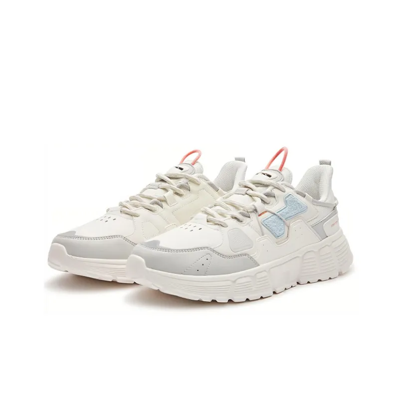 Erke Shock Absorbers With Slip Resistant And Abrasion Resistant Properties Low Top Casual Shoes Men's White Blue-1