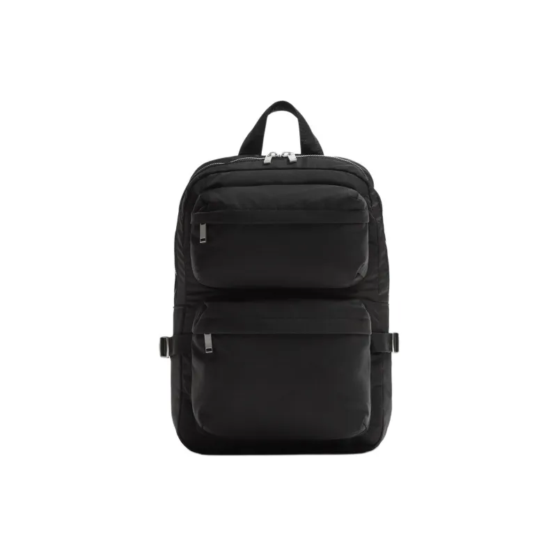 ZARA Polyester Backpack Small Size Men's Black-0