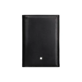 MONTBLANC Meisterstuck Leather Business Card Holder Wallet Men's Black