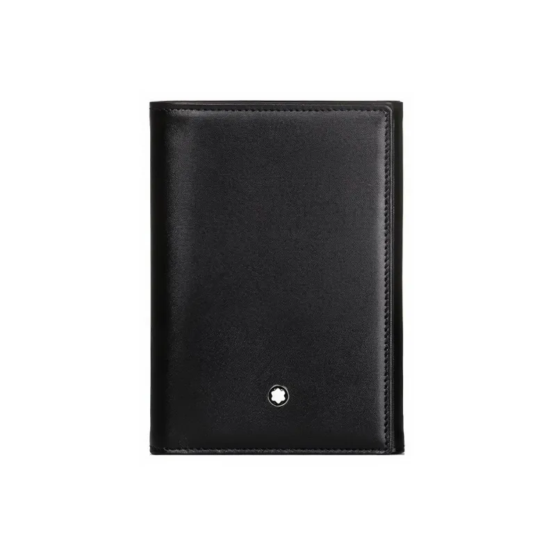 MONTBLANC Meisterstuck Leather Business Card Holder Wallet Men's Black-0