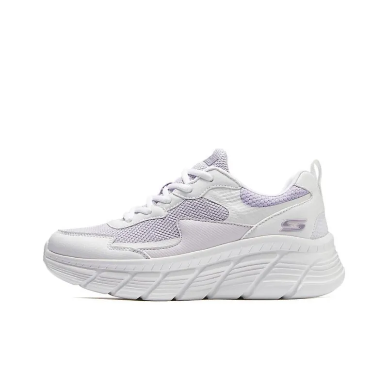 Skechers Cushioning Anti Slip And Wear Resistant Low Top Casual Shoes Women's Purple White-0