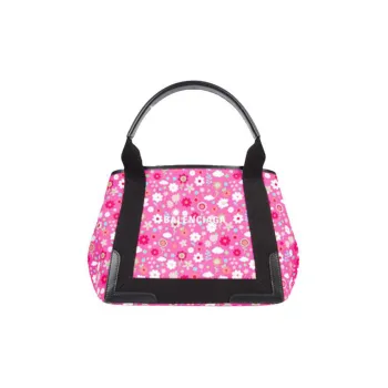 Balenciaga Canvas With Leather Tote Bag Shopping Bag Canvas Bag Handbags Women's Pink
