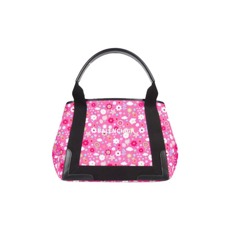 Balenciaga Canvas With Leather Tote Bag Shopping Bag Canvas Bag Handbags Women's Pink-0