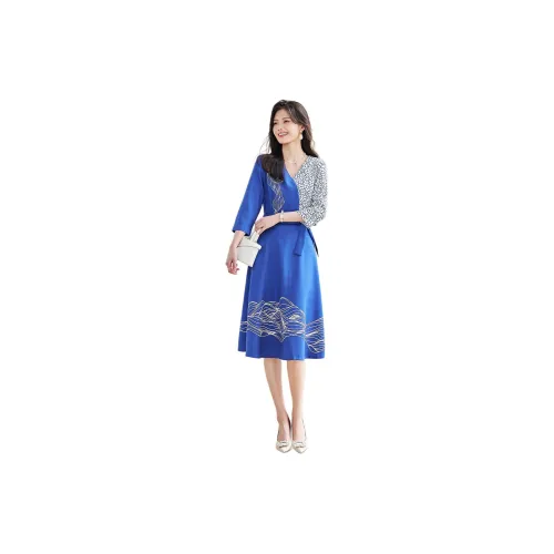 Like the age of water Long-Sleeved Dresses Women's Multicolor