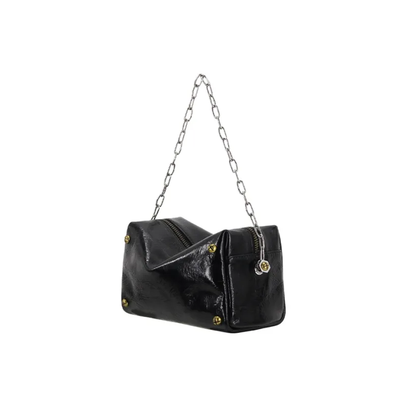 RFACTORY Cow Leather Shoulder Bag Trumpets Unisex Black-0