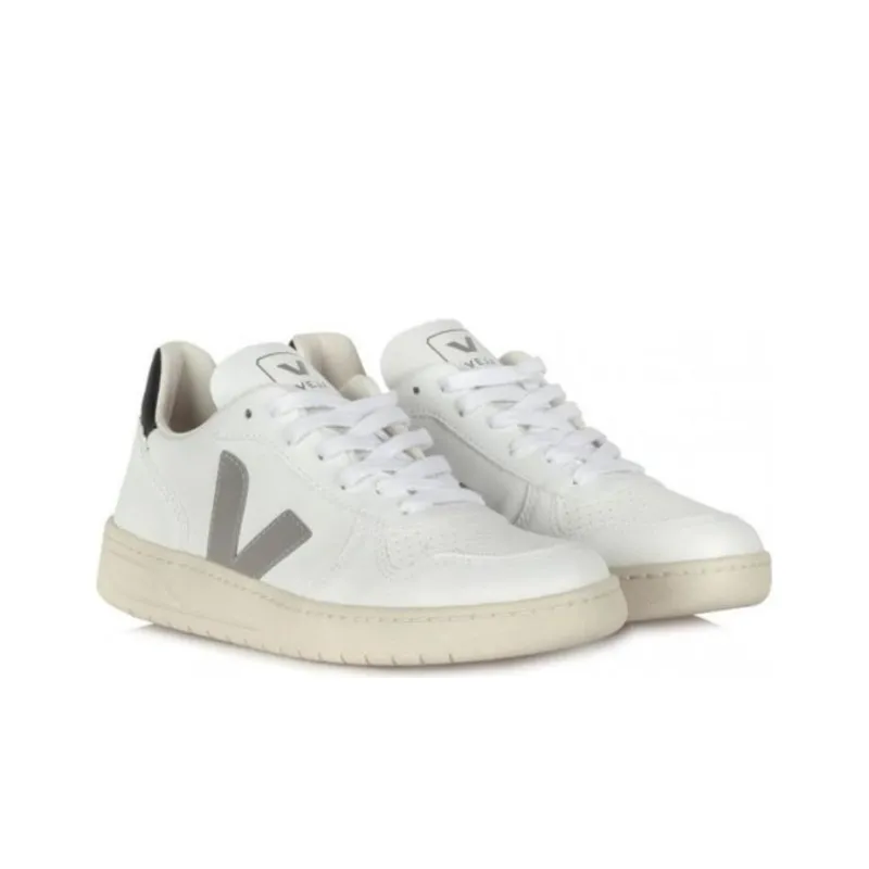 VEJA V-10 Stylish Skateboarding Shoes Women's White Gray-4