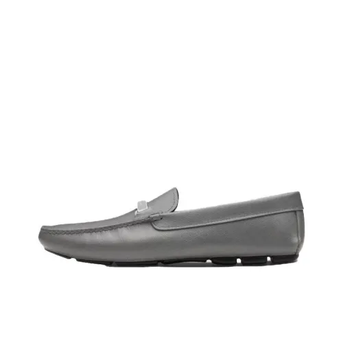 PRADA Saffiano Loafers Men Gray