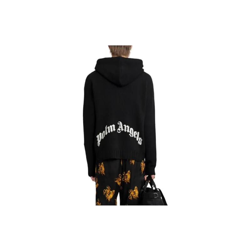PALM ANGELS Logo intarsia Zip Hoodie-3