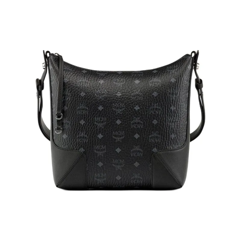 MCM Leather HOBO Shoulder Bag Regular Women's Black-4