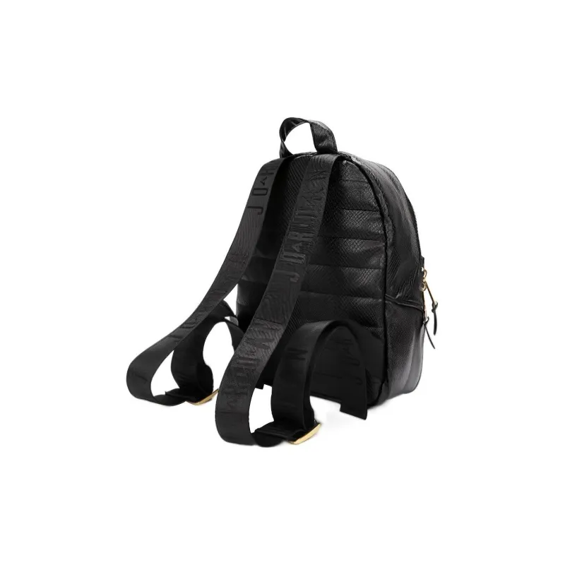 Jordan Leather Backpack Small Size Unisex Pure Black-2