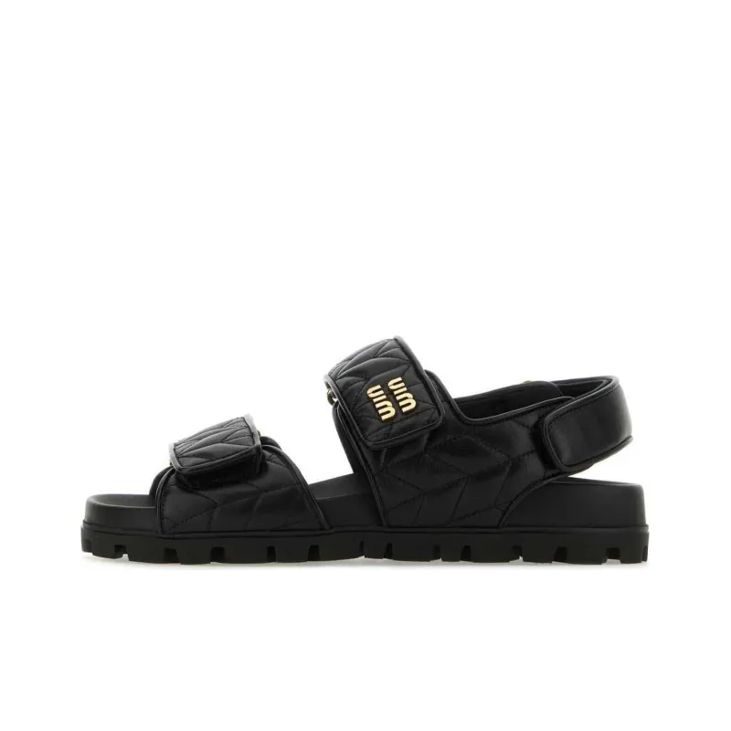 MIU MIU Matelassé Leather Sandals-0