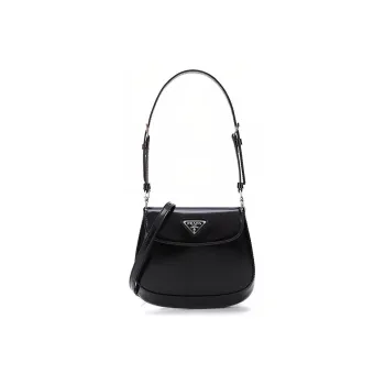 PRADA Cleo Leather Shoulder Bag Mini Women's Black