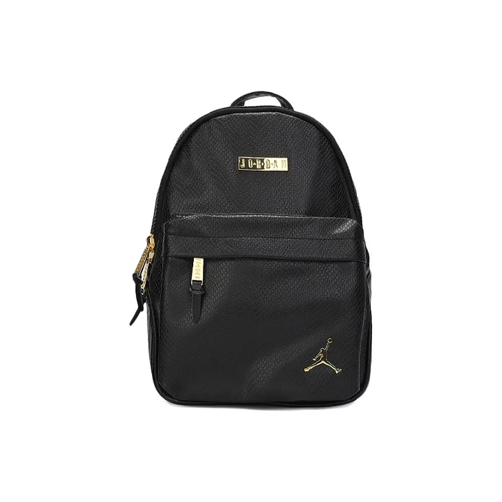 Jordan Leather Backpack Small Size Unisex Pure Black-0