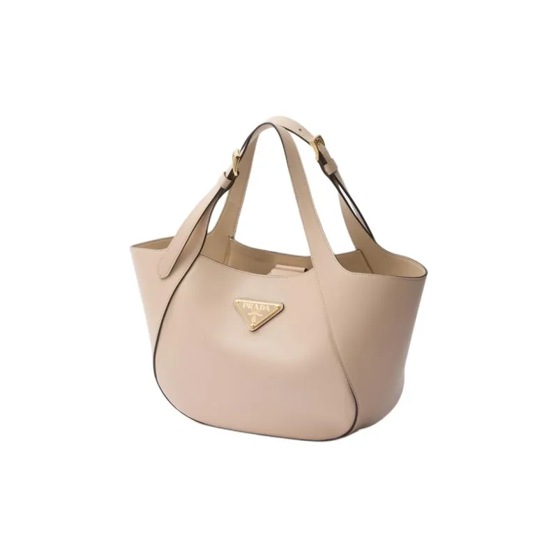 PRADA Leather Tote Bag, Shopping Bag, Handbag Medium Size Women's Travertine-1