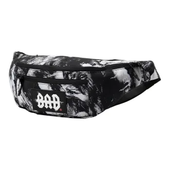 LiNing Fabric Sports Waist Bag Regular Unisex Black And White All Over Print Multicolor