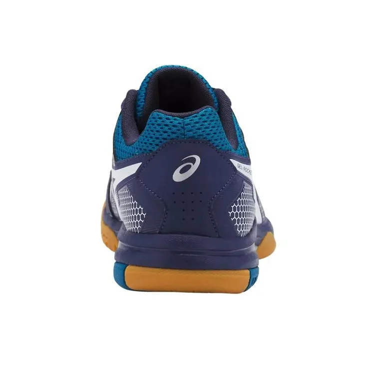 Asics Gel-Rocket 8 Wear-Resistant Low-Top Training Shoes Men's Blue White-4