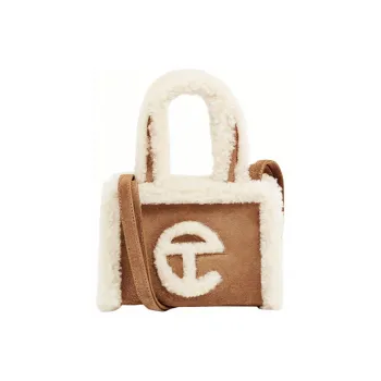 UGG Shearling Tote Bag Shopping Bag One Shoulder Handbag Crossbody Bag Small Size Women's Chestnut