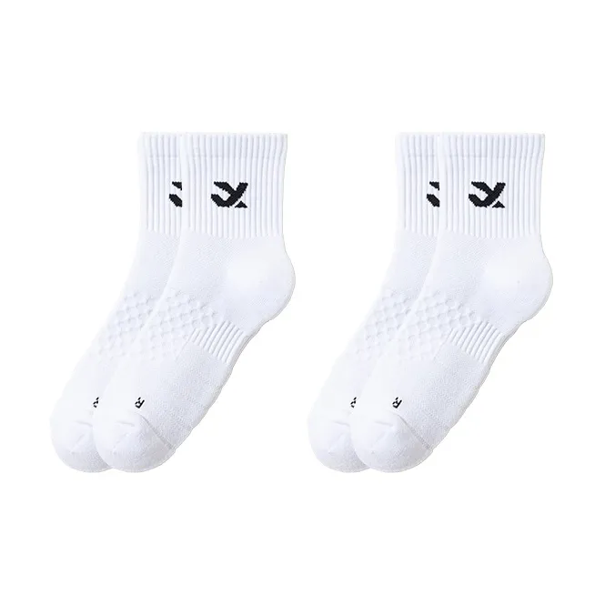 Crab Feathers Mid Calf Socks Unisex 3 Pack White-1