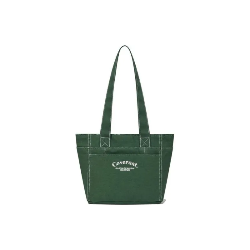 COVERNAT Cotton Tote Bag, Shopping Bag, Handbag, Shoulder Bag Mini Unisex Green-0