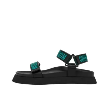 MOSCHINO Logo Embroidered Open Toe Sandals