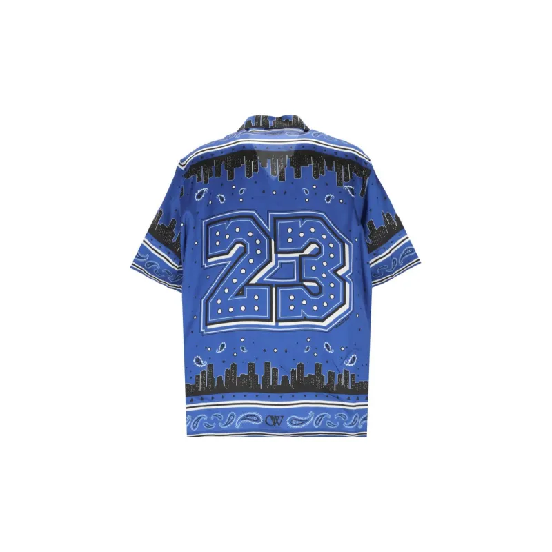 OFF WHITE Bandana Printed Straight Hem Shirt-1