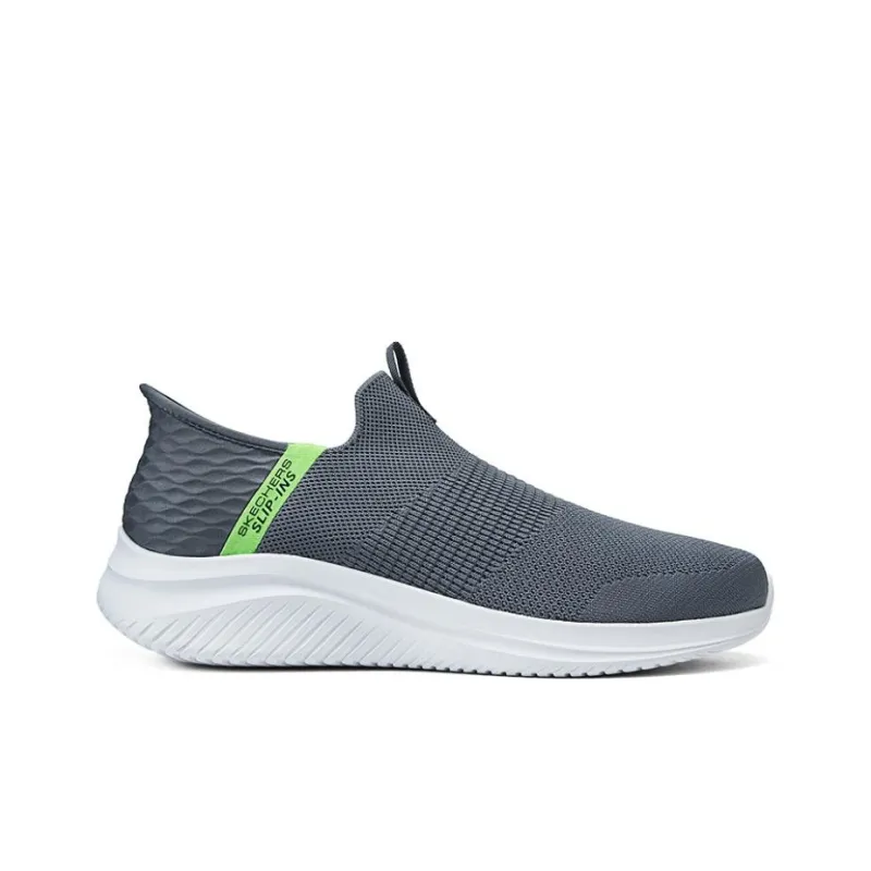 Skechers Hands Free Slip Ins Cushioned Wear Resistant Lightweight Low Top Casual Shoes Men's Gray-1