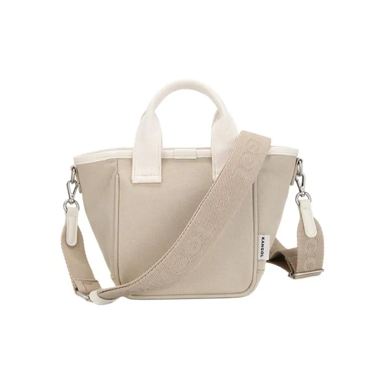 KANGOL Jacquard Canvas Tote Bag Shopping Bag Shoulder Bag Crossbody Bag Handbag Regular Unisex Beige-2