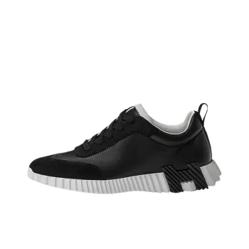 HERMES Bouncing Abrasion Resistant Low Top Casual Shoes Men's Black