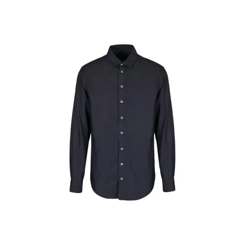 GIORGIO ARMANI Shirts Men Dark Blue