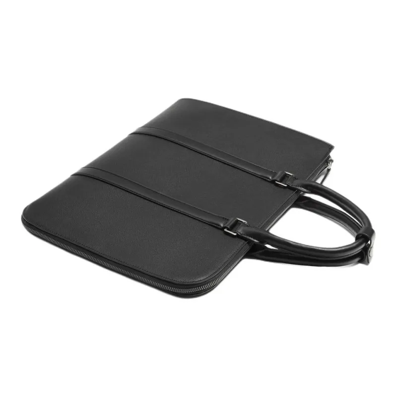 ZARA PU Polyurethane Handbags Briefcases Regular Men's Black-1