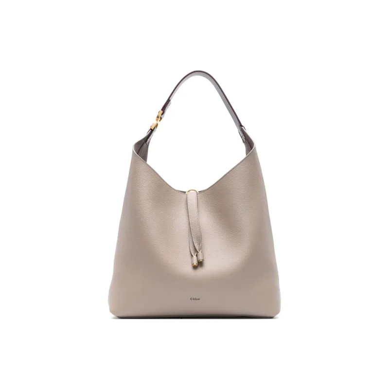Chloe Marcie Calfskin Hobo Bag, Handbag, Shoulder Bag Women's Gray-0