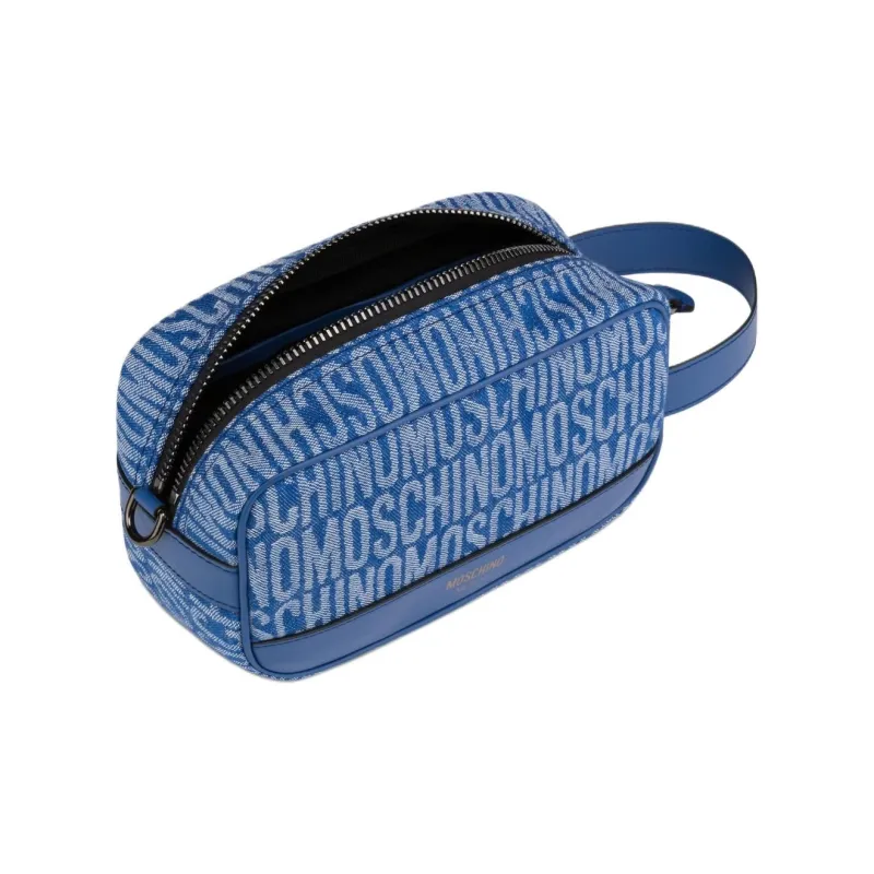 MOSCHINO Denim Makeup Bags Toiletry Bags Women's Blue-2