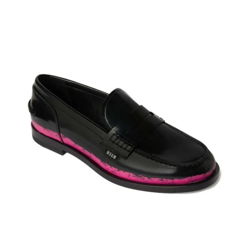 MSGM Penny-slot Leather Loafers-3