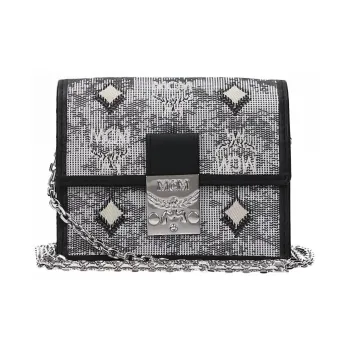 MCM Leather Wallet Mini Women's Gray