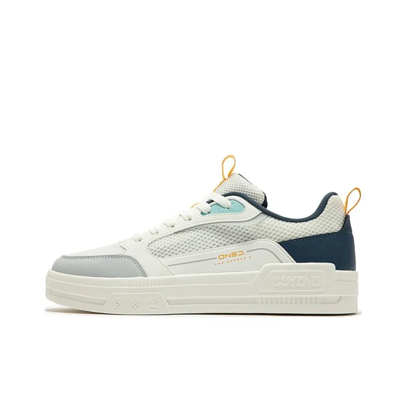 361° Cushioning, Breathable, Height Increasing Low Top Skateboard Shoes Men's White Blue-0
