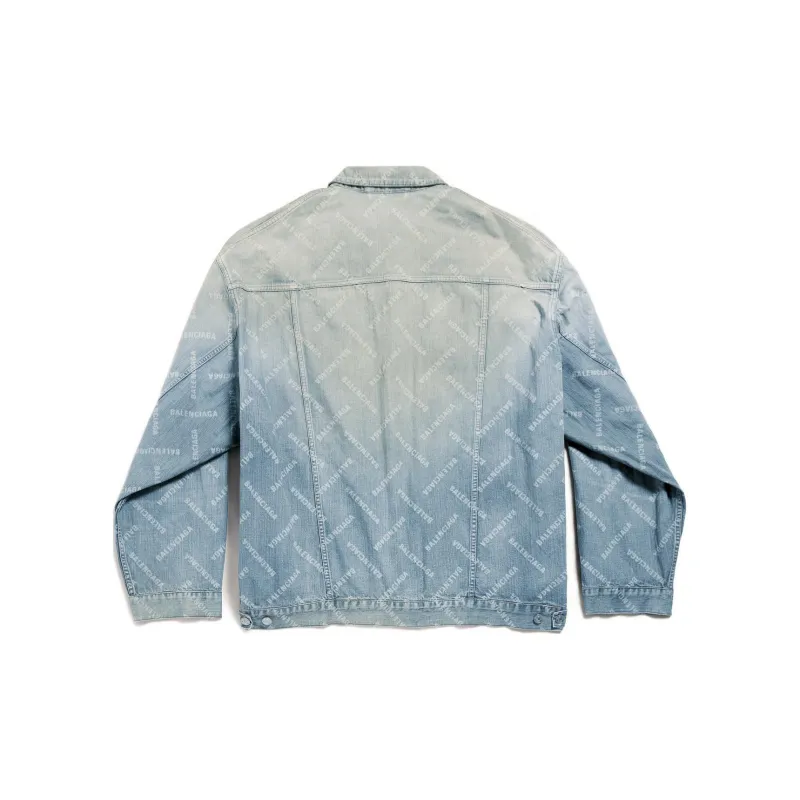 Balenciaga Logo print Denim Jacket-1