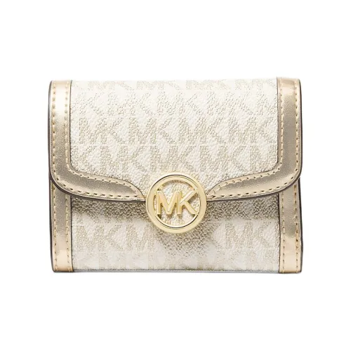 MICHAEL KORS Canvas Wallet Medium Size Women's Light Gold