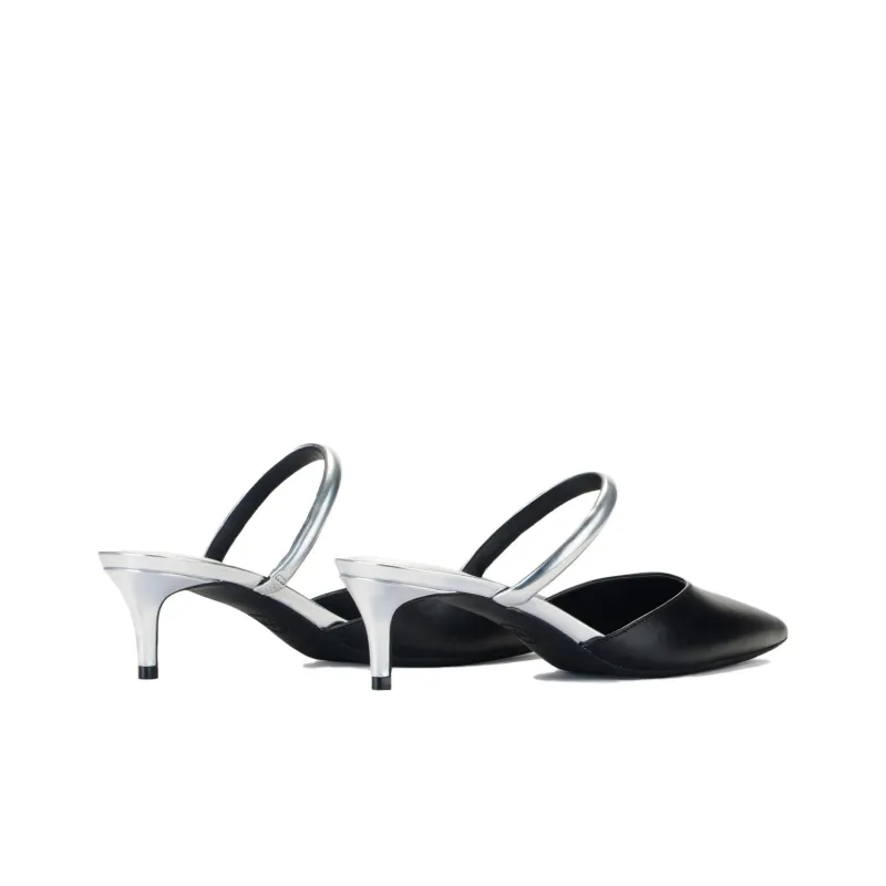 MICHAEL KORS Jessa Other Wrap-toe Slippers Women's Black Silver-4
