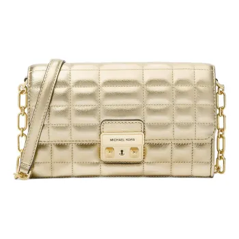MICHAEL KORS Leather Shoulder Bag Crossbody Bag Large Size Women's Light Gold
