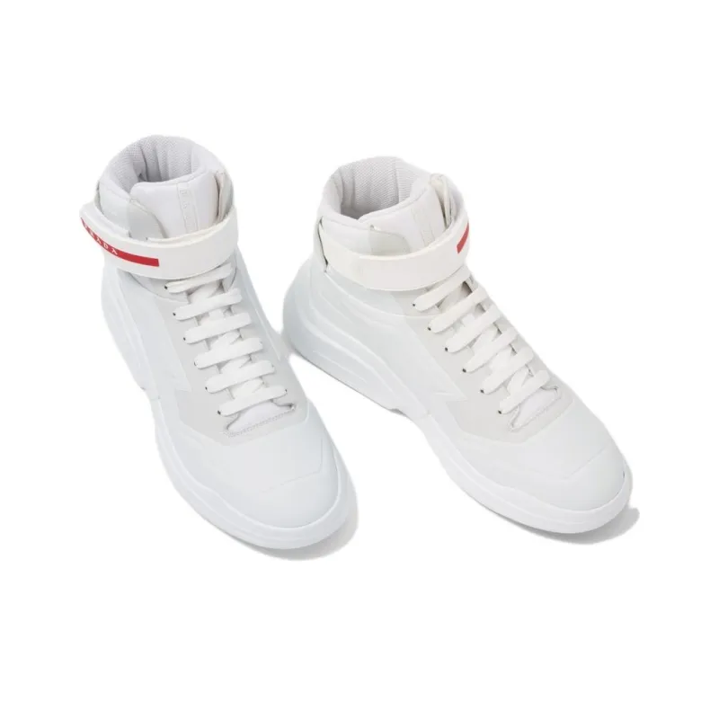 PRADA Polarius Slip-Resistant High-Top Sports Casual Shoes Men's White-3